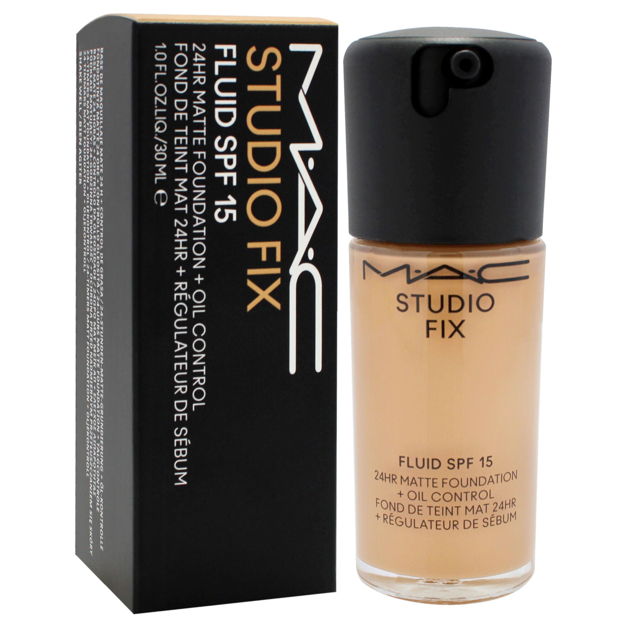 Studio Fix Fluid SPF 15 24Hr Matte Foundation Plus Oil Control - NC40 Medium Beige With Golden Peach Undertone by MAC for Women - 1 oz Foundation, See Description, alternate image number 2