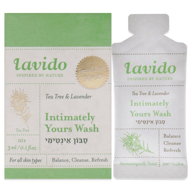 Intimately Yours Wash - Tea Tree and Lavander by Lavido for Unisex - 10 x 0.1 oz Cleanser, See Description, hi-res image number 0