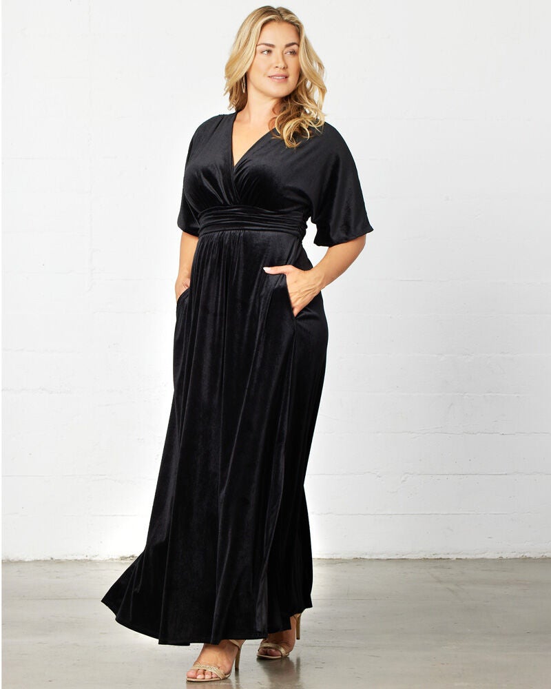 Verona Velvet Evening Gown, Onyx, hi-res image number 0