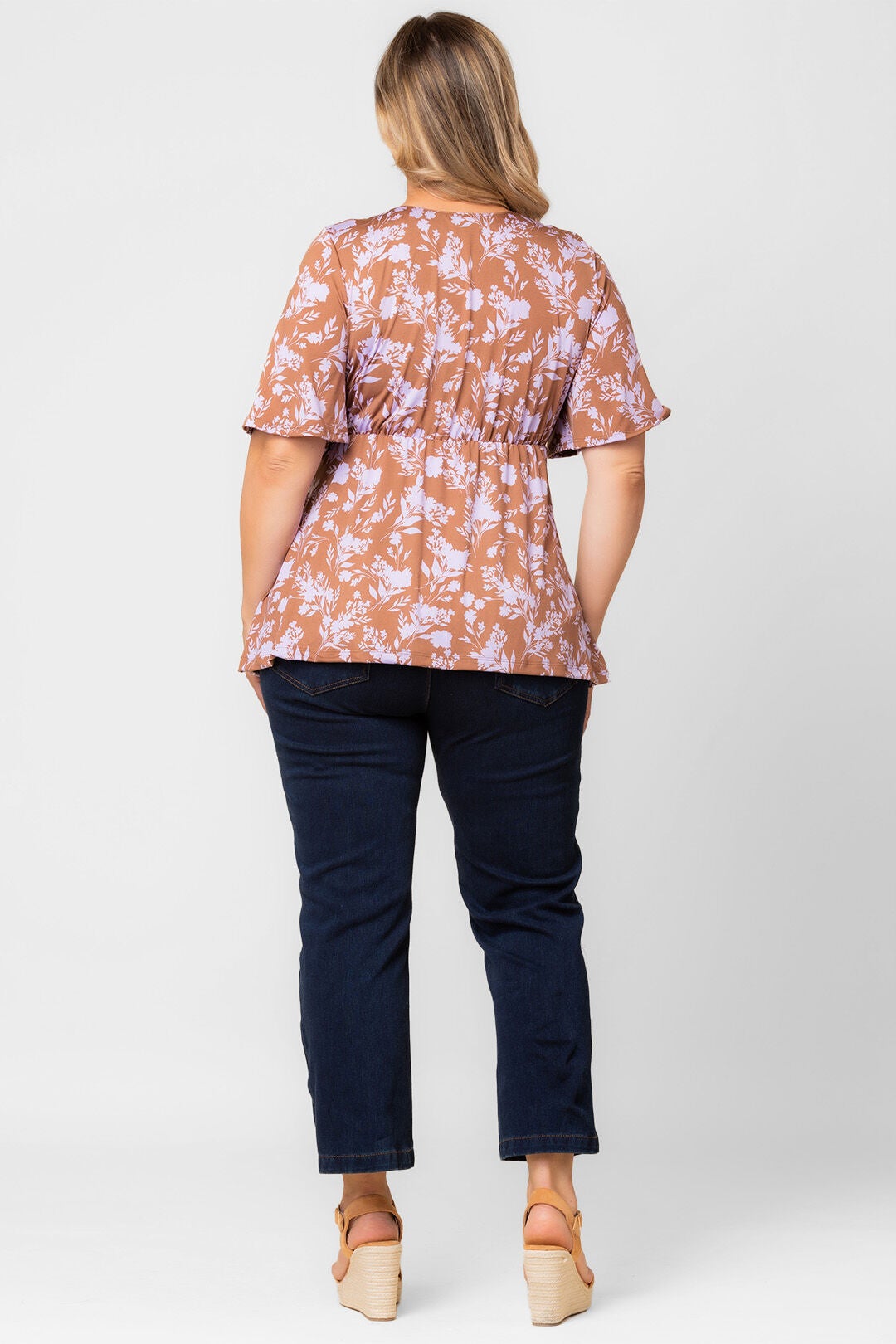 Abby Twist Front Top, Lavender Florals / Lilac, alternate image number 1