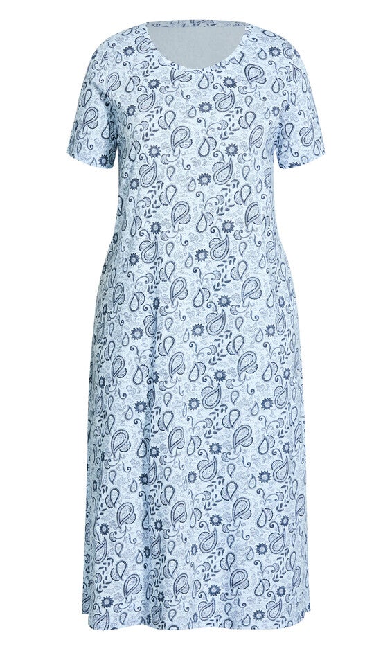 Paisley Sleep Dress - blue, , alternate image number 2