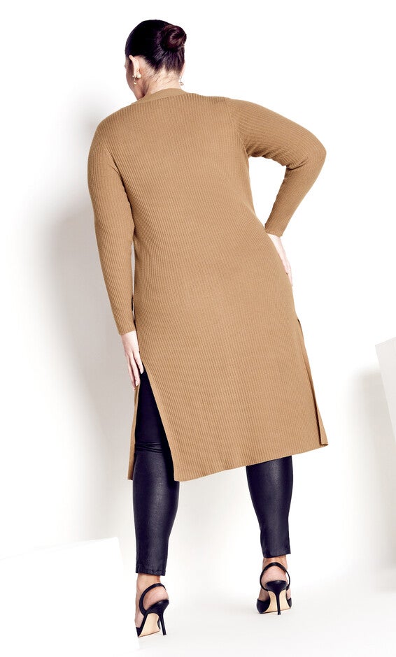 Button Knit Cardigan - camel, , alternate image number null