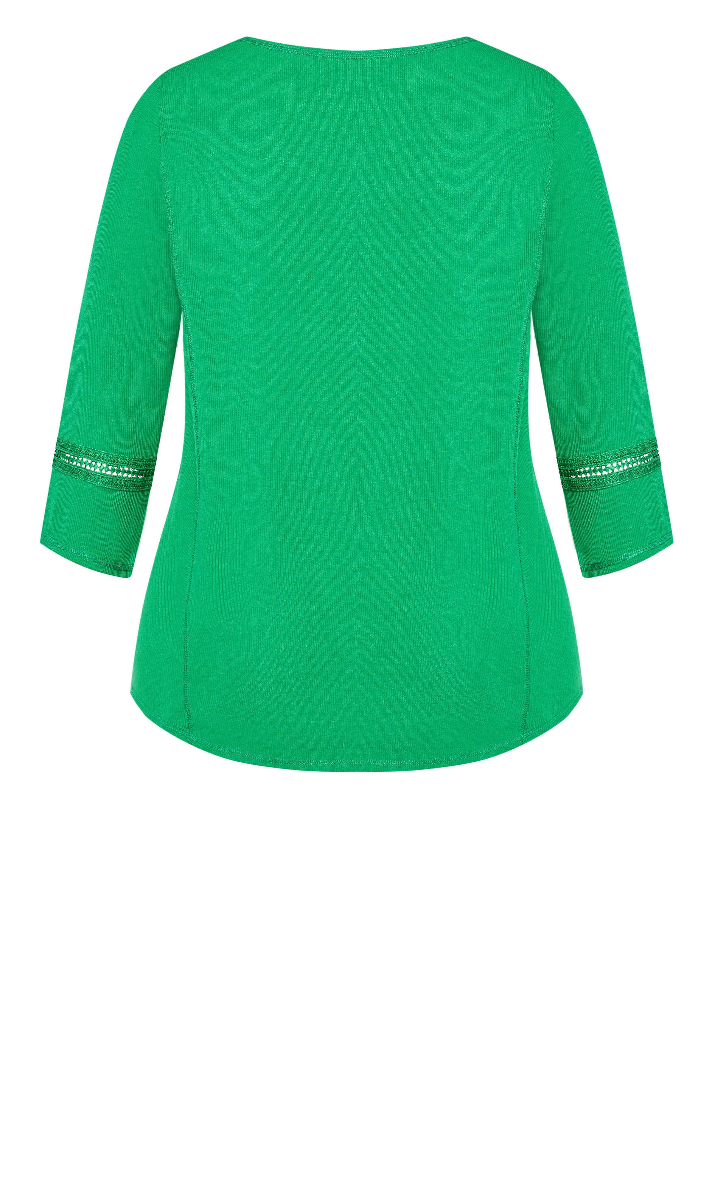 Rib Henley Top - green, , alternate image number 4