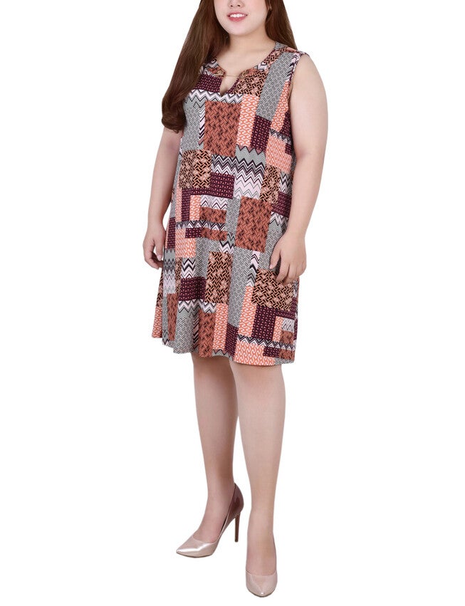Sleeveless Sheath Dress, Mauve Archipatch, hi-res image number 0