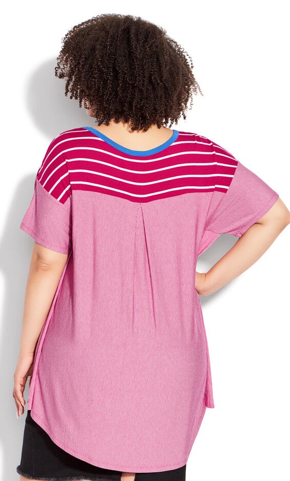 Jaycee Stripe Top - watermelon, , alternate image number 1