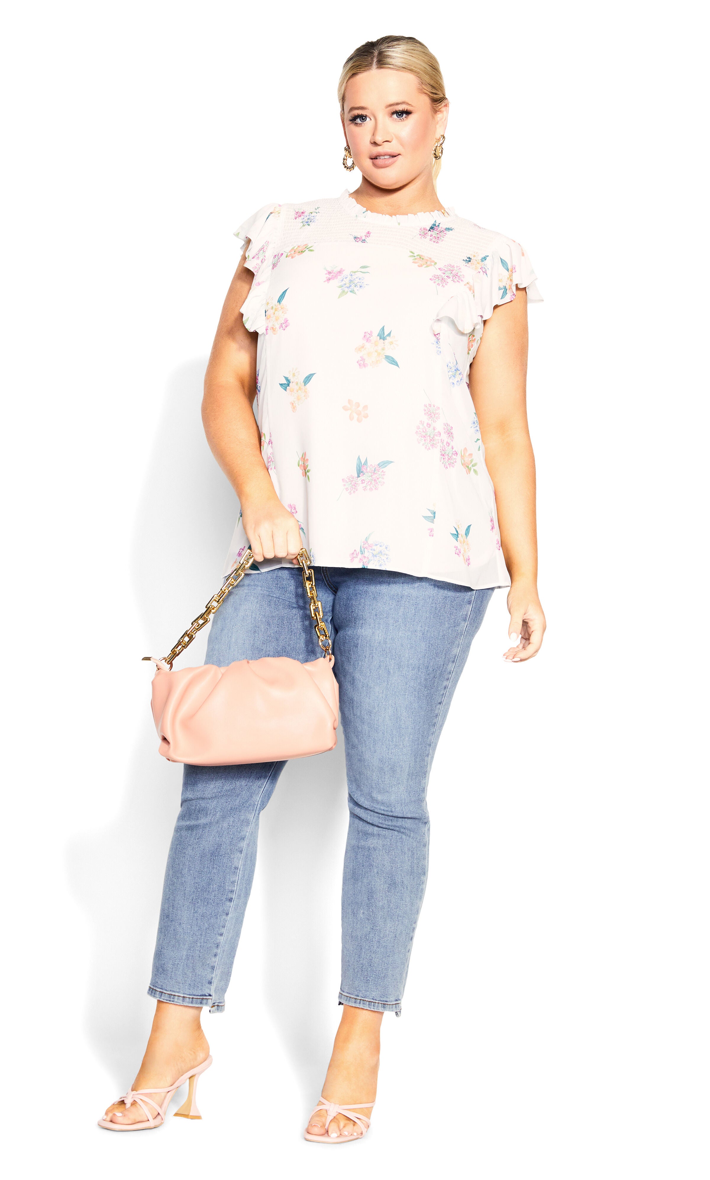 Bella Print Top - ivory, , alternate image number 1