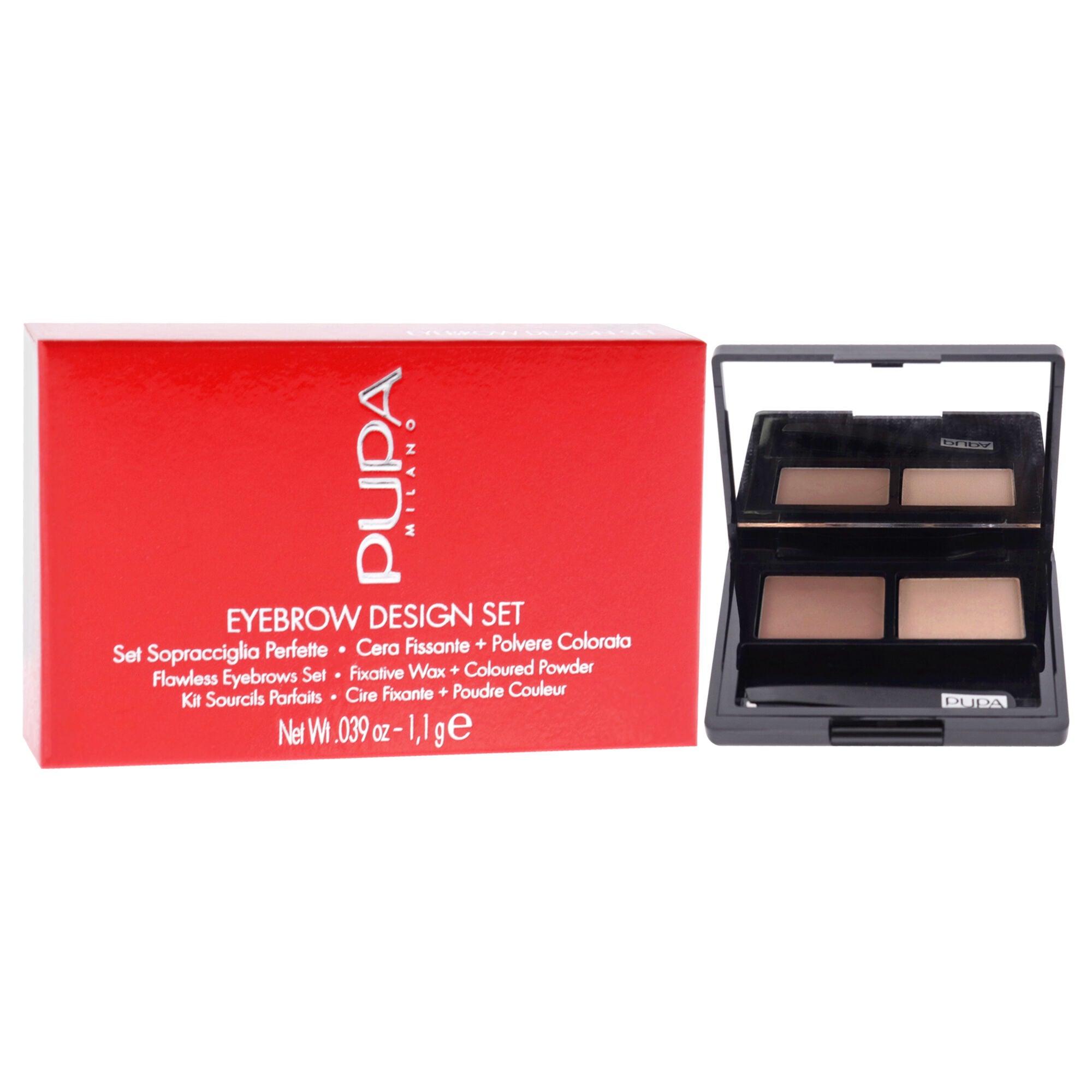 Eyebrow Design Set - 001 Blond by Pupa Milano for Women - 3 Pc 0.039oz Eyebrow, Brush, Tweezers, See Description, alternate image number 1