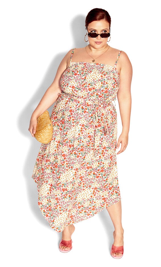 Tamika Print Dress - ivory, , alternate image number 1