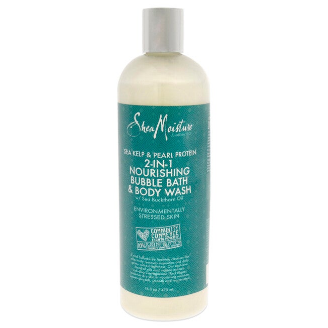 Sea Kelp and Pearl Protein 2-In-1 Nourishing Bubble Bath and Body Wash by Shea Moisture for Unisex - 16 oz Body Wash, NA, hi-res image number null