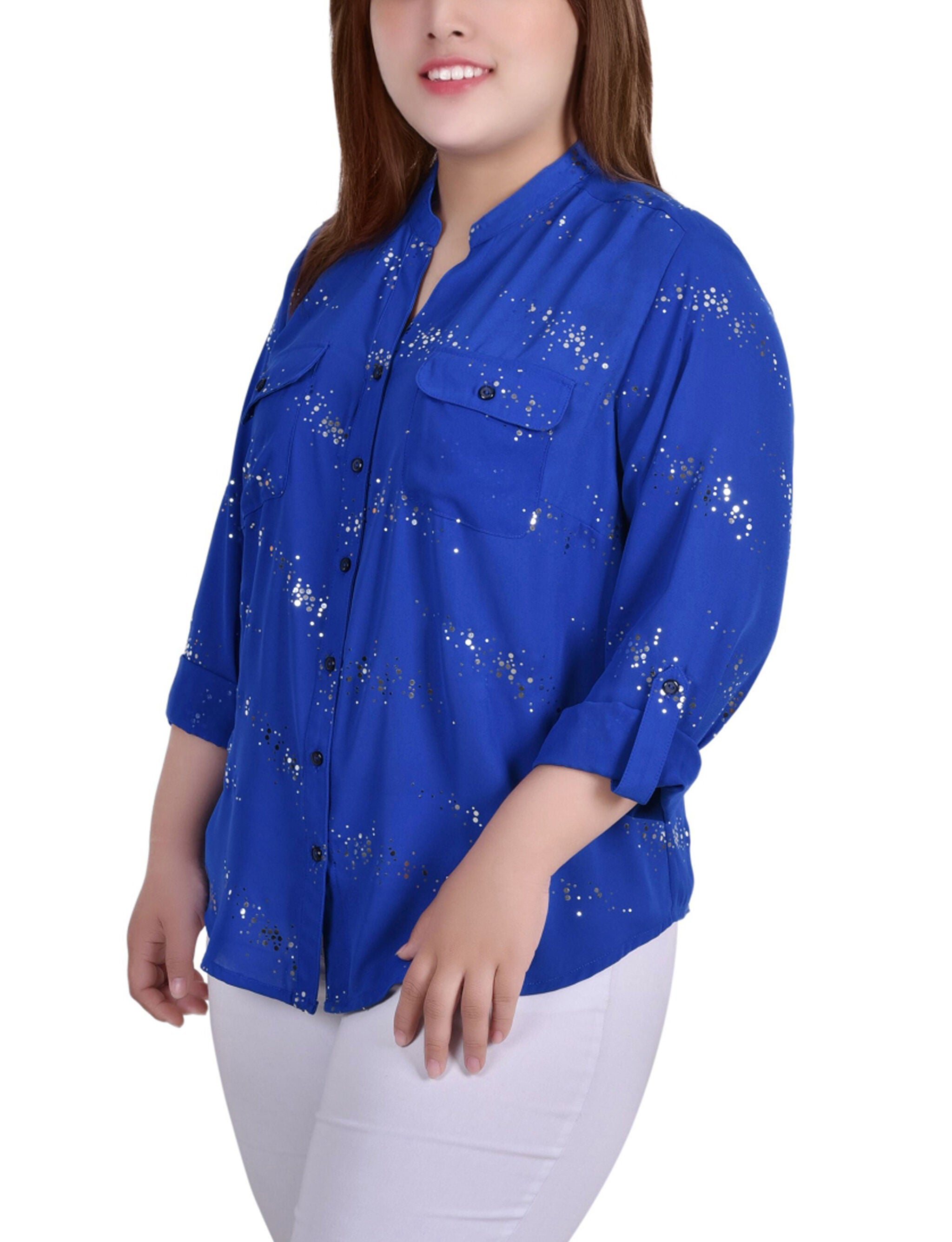 Long Sleeve Lurex Striped Top, surf the web glowdot, alternate image number 1