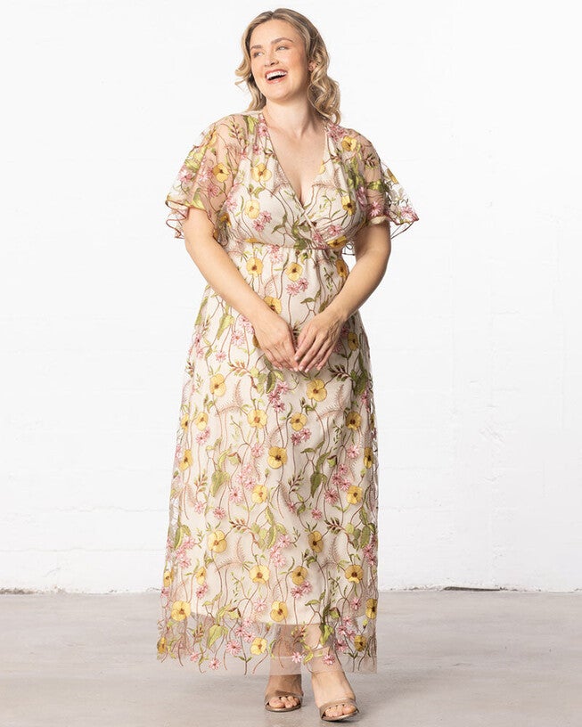 Embroidered Elegance Evening Gown, Sunkissed Garden, alternate image number null