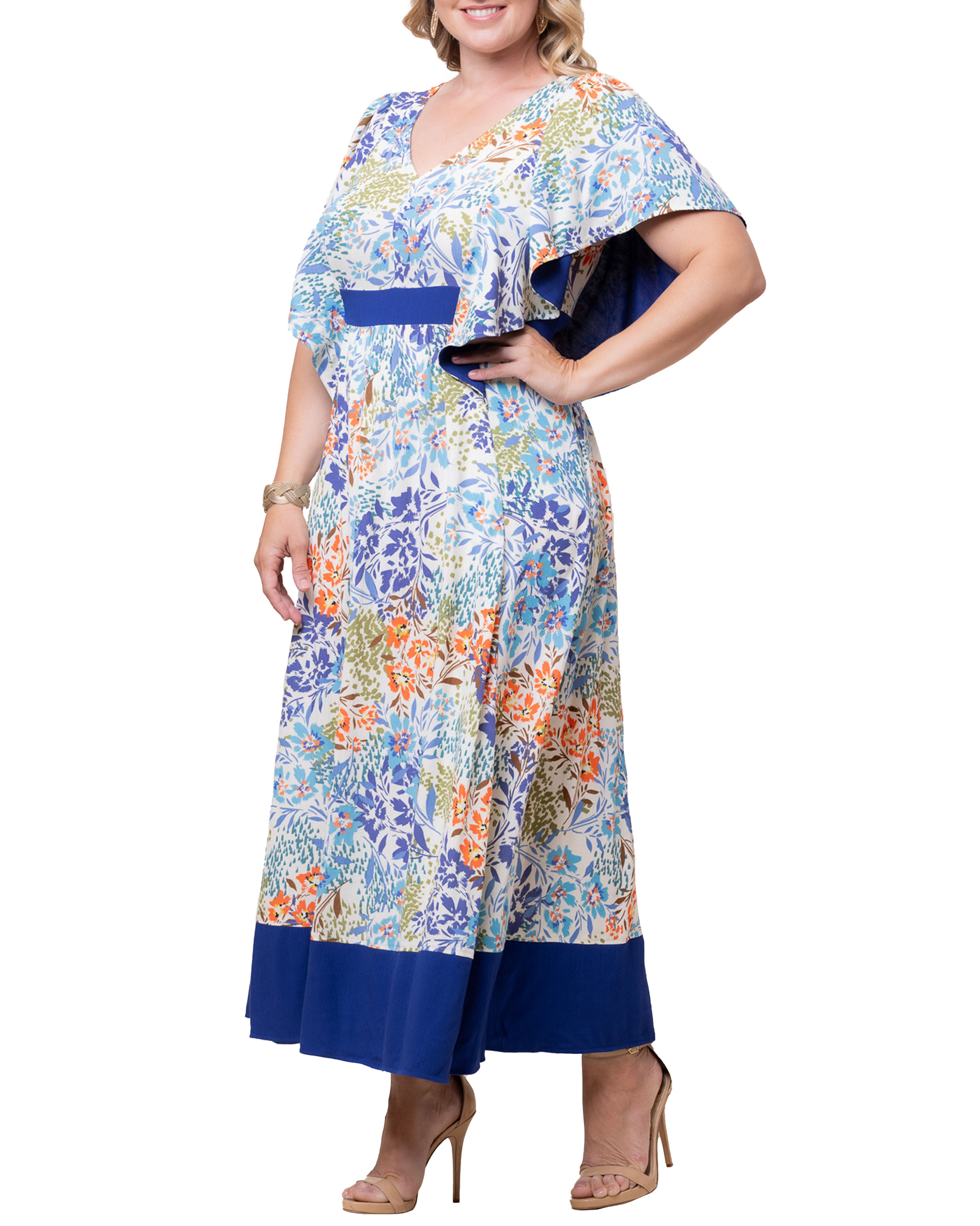 Mediterranean Breeze Boho Maxi Dress, SANTORINI / White, alternate image number 3