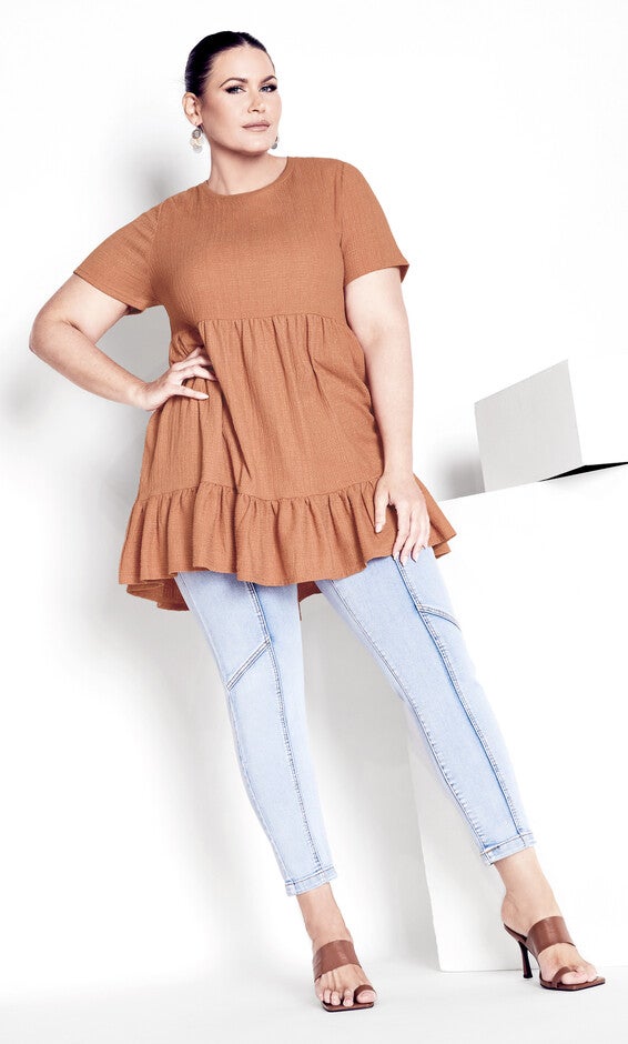 Soraya Texture Tunic - nutmeg, , alternate image number 1