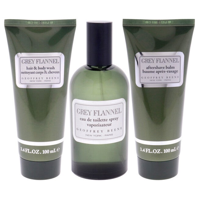 Grey Flannel by Geoffrey Beene for Men - 3 Pc Gift Set 4oz EDT Spray, 3.4oz After Shave Balm, 3.4oz Hair and Body Wash, See Description, alternate image number 3