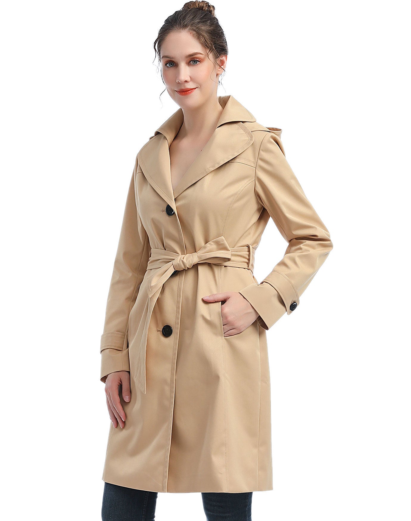 Eva Waterproof Hooded Trench Coat, , alternate image number 2