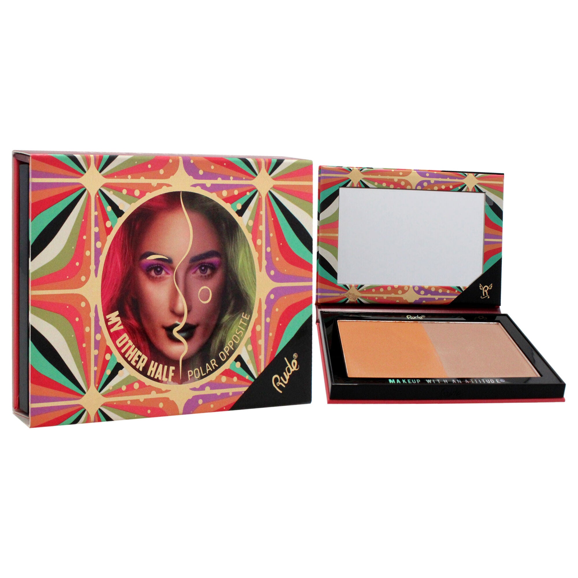 My Other Half Duo Shade Face Palette - Polar Opposite by Rude Cosmetics for Women - 0.4 oz Makeup, , alternate image number 6