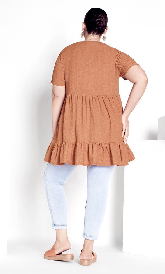 Soraya Texture Tunic - nutmeg, , alternate image number 2