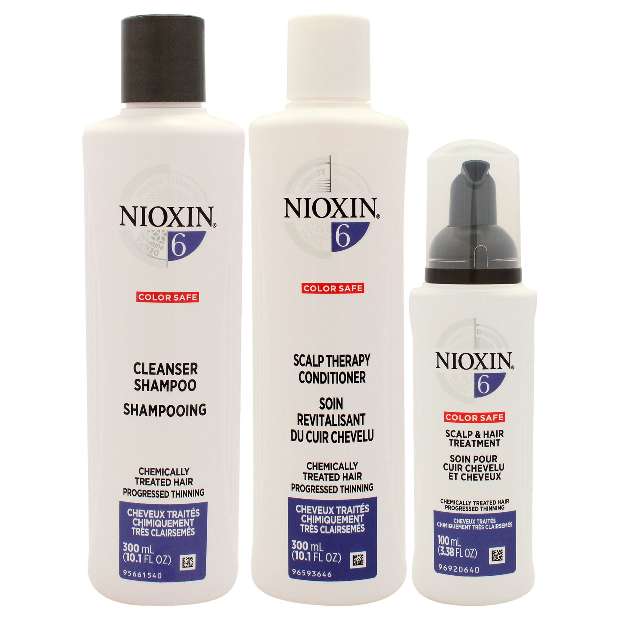 System 6 Kit by Nioxin for Unisex - 3 Pc 1 0.1oz Shampoo, 10.1oz Conditioner, 3.38oz Treatment, See Description, alternate image number 1