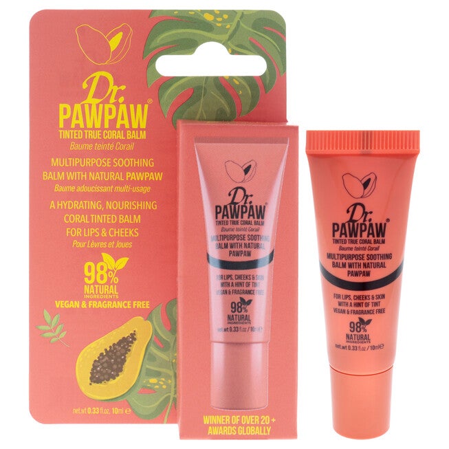 Multipurpose Soothing Tinted Balm - True Coral by Dr. PawPaw for Women - 0.33 oz Makeup, See Description, hi-res image number 0