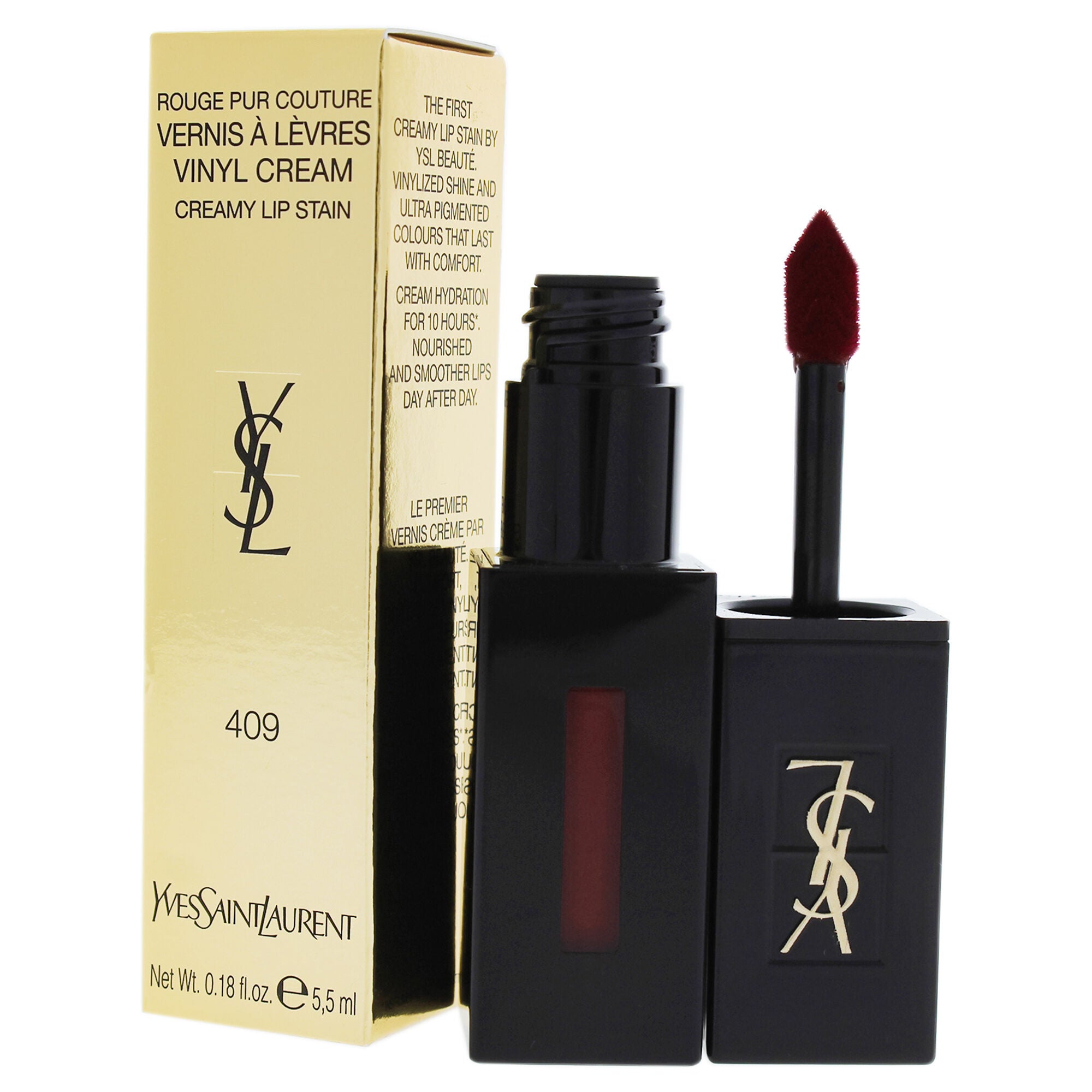 Vinyl Cream Lip Stain - 409 Burgundy Vibes by Yves Saint Laurent for Women - 0.18 oz Lip Gloss, , alternate image number 5