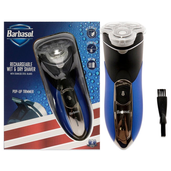 Rechargeable Wet and Dry Shaver - Gray-Blue by Barbasol for Men - 1 Pc Trimmer, See Description, hi-res image number 0