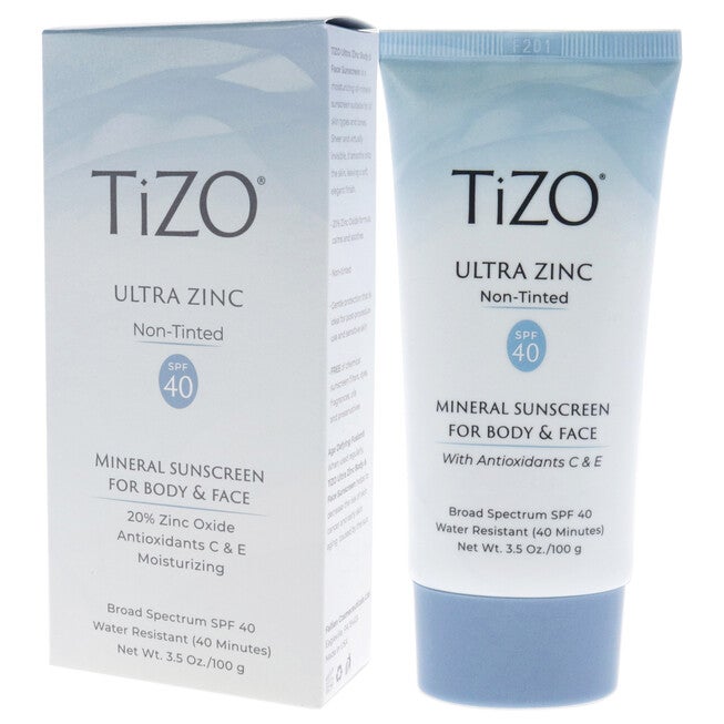 Ultra Zinc Body and Face Non-tinted SPF 40 by Tizo for Unisex - 3.5 oz Sunscreen, NA, alternate image number null