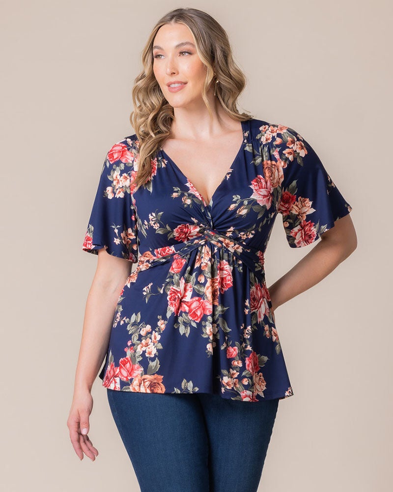 Abby Twist Front Top, Coming Up Roses, alternate image number 2