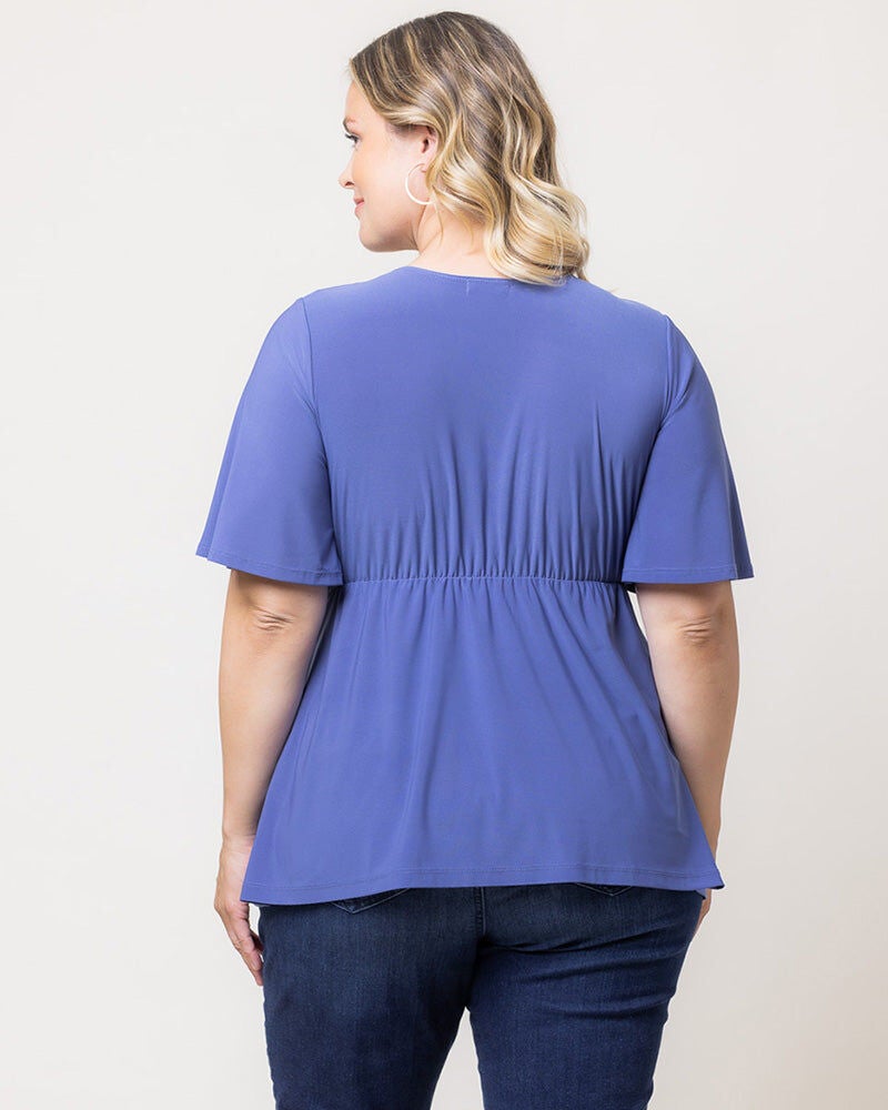 Abby Twist Front Top, Slate Blue, alternate image number 1