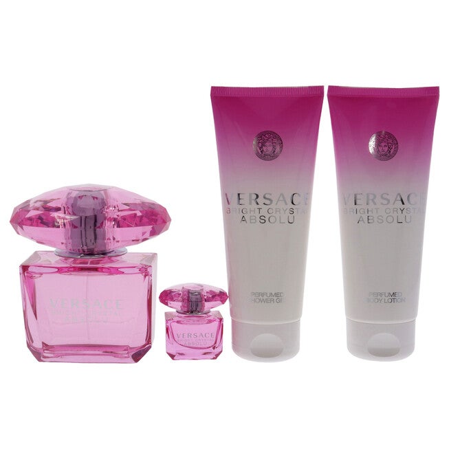 Bright Crystal Absolu by Versace for Women - 4 Pc Gift Set 3oz EDP Spray, 5ml EDP Spray Mini, 3.4oz Shower Gel, 3.4oz Body Lotion, See Description, alternate image number 1