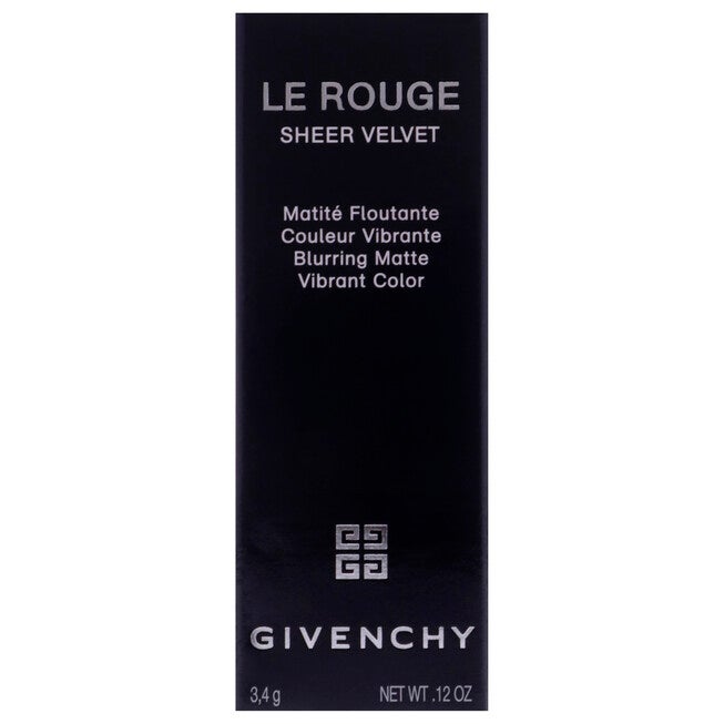 Le Rouge Sheer Velvet Matte Lipstick - 27 Rouge Infuse by Givenchy for Women - 0.12 oz Lipstick (Refillable), Pink, alternate image number 3