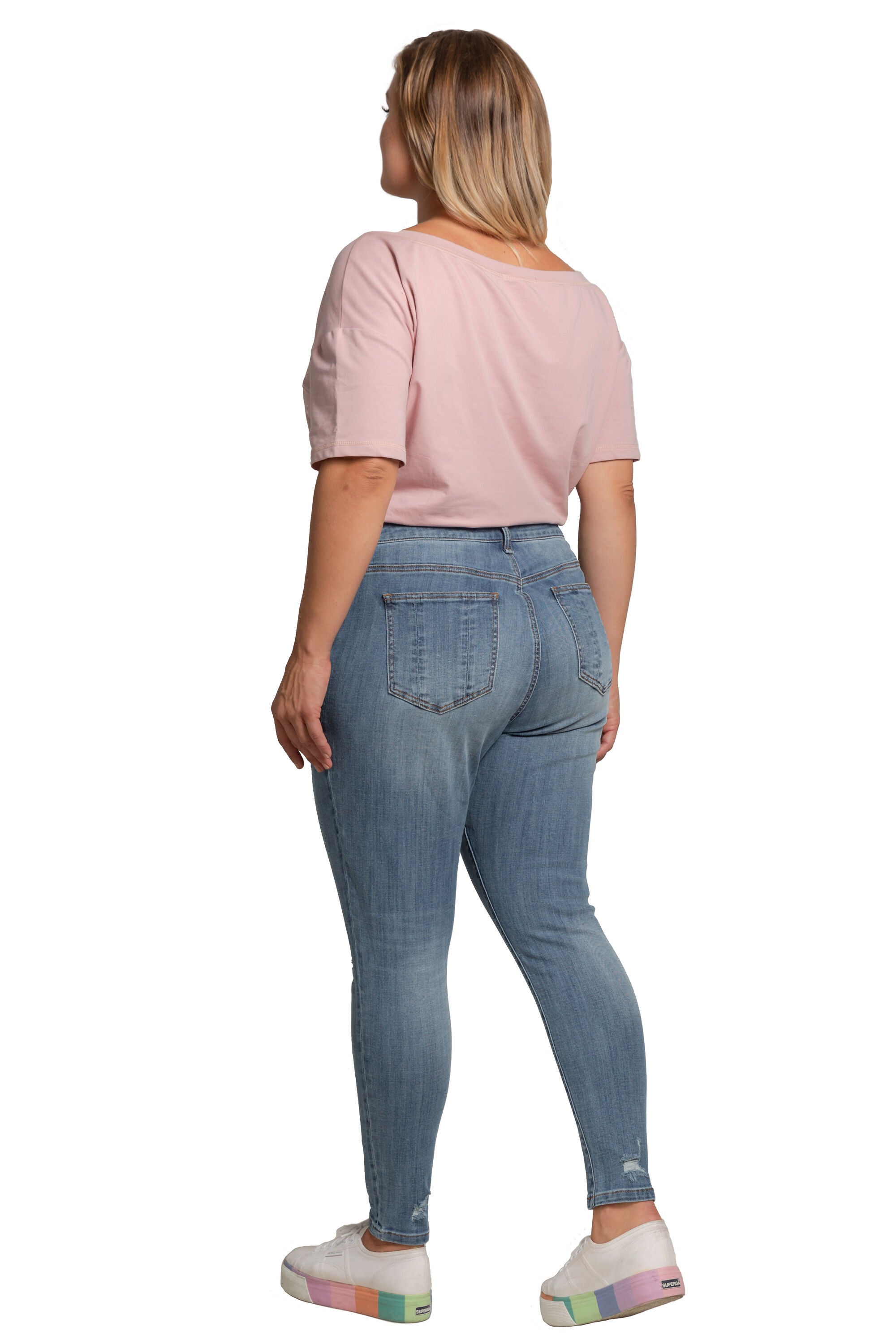 Women's Plus Slight Ripped Skinny Jeans, , alternate image number 2