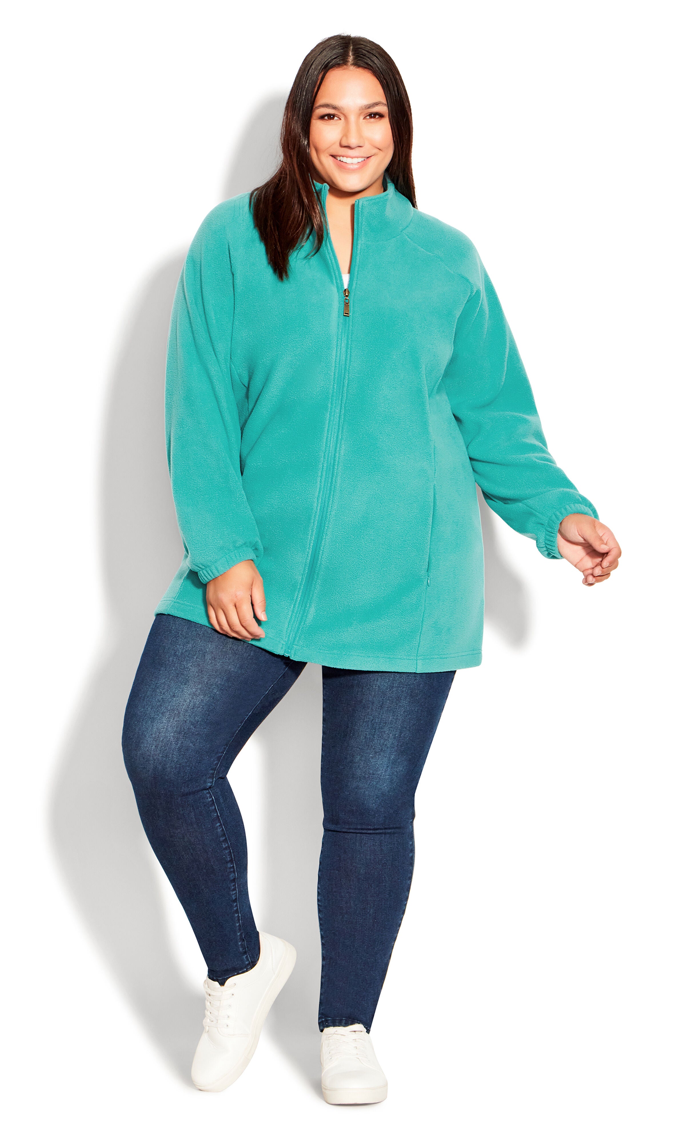 Polar Fleece Zip Jacket - jade, , alternate image number 1