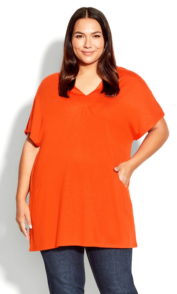 Pocket Pleat Tunic - orange, Orange, hi-res image number 0