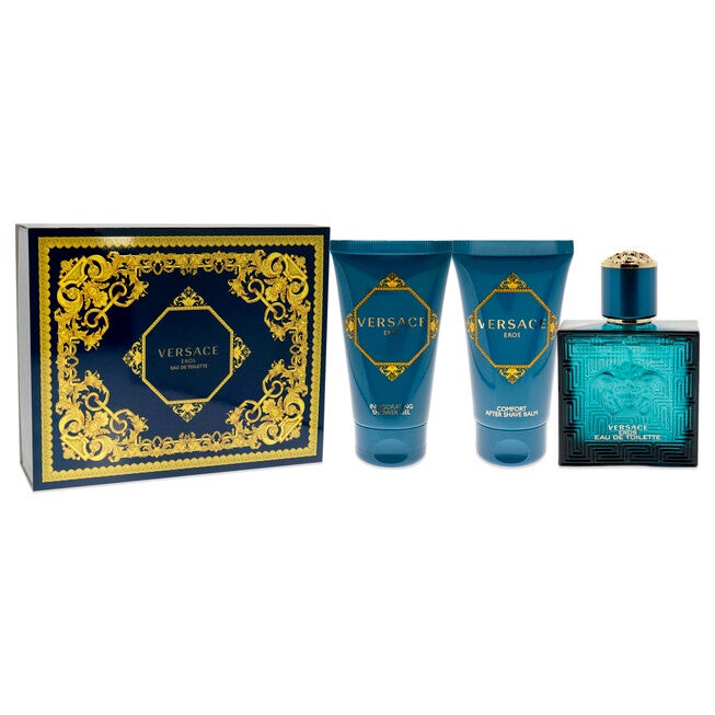 Versace Eros by Versace for Men - 3 Pc Gift Set 1.7 oz EDT Spray, 1.7 oz Comfort After Shave Balm, 1.7 oz Invigorating Shower Gel, NA, alternate image number null
