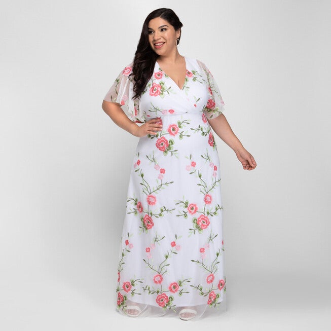 Embroidered Elegance Evening Gown, , alternate image number null