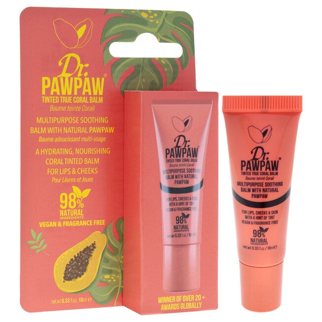 Multipurpose Soothing Tinted Balm - True Coral by Dr. PawPaw for Women - 0.33 oz Makeup, See Description, alternate image number 1