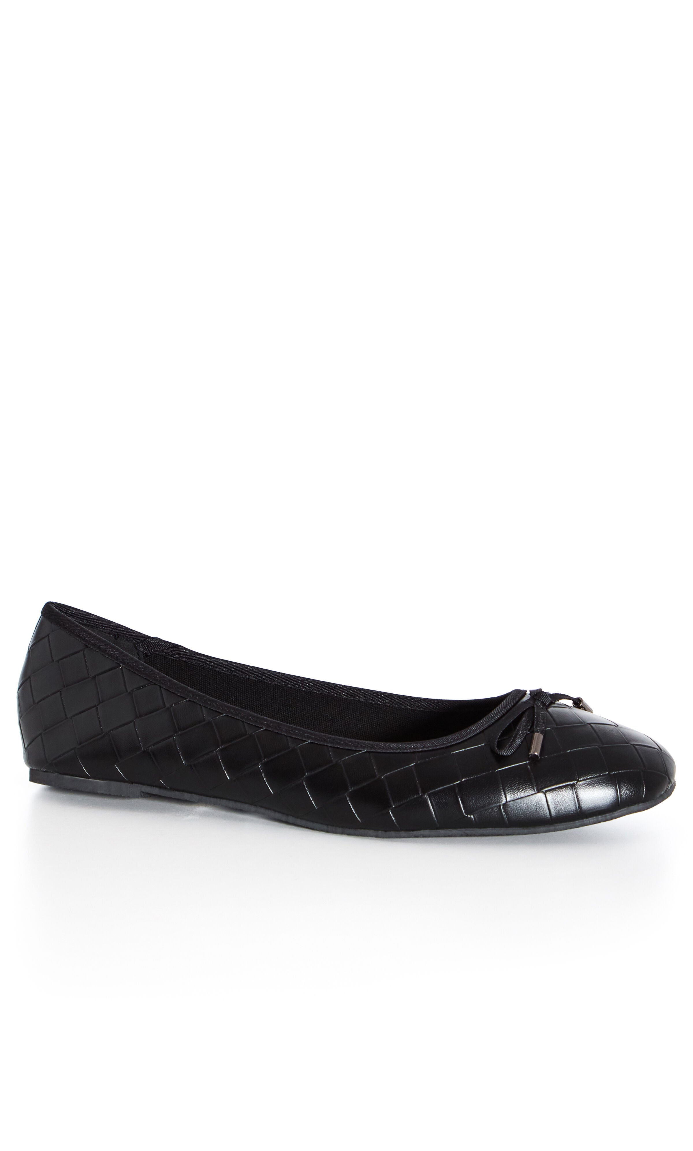 WIDE FIT Weave Ballet Flat black OneStopPlus