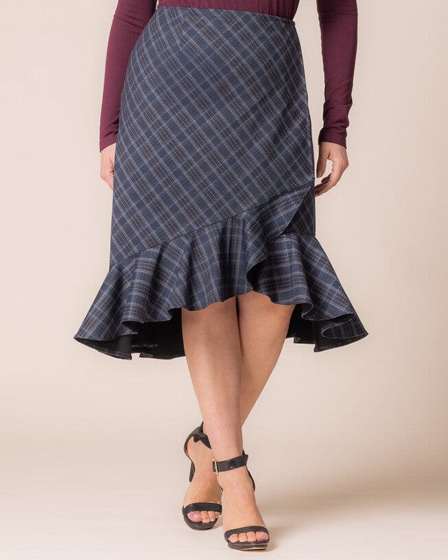Carina Flounce Skirt, Inkwell Plaid, alternate image number 2