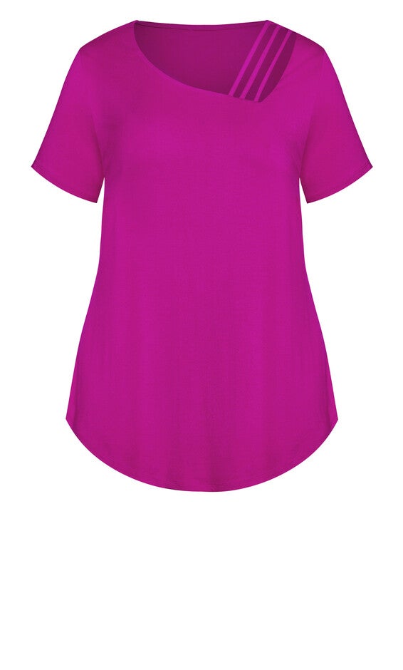 V Cut Out Top - cerise, , alternate image number 4