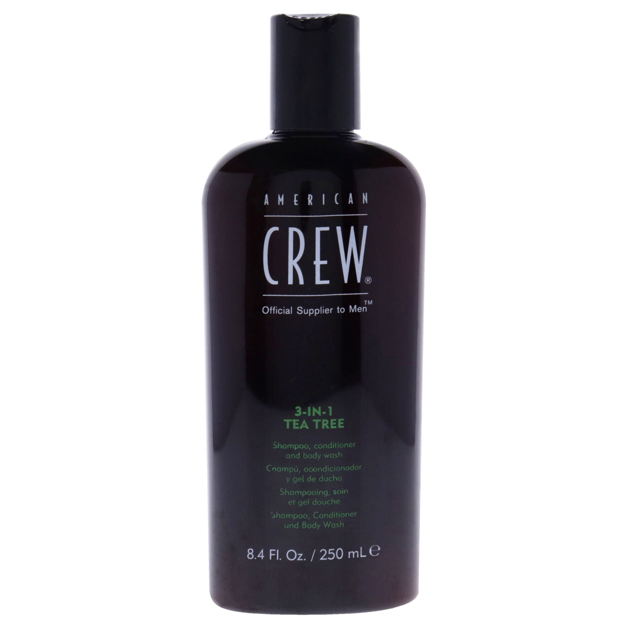 3-In-1 Tea Tree Shampoo, Conditioner and Body Wash by American Crew for Men - 8.4 oz Shampoo, Conditioner and Body Wash, NA, hi-res image number 0