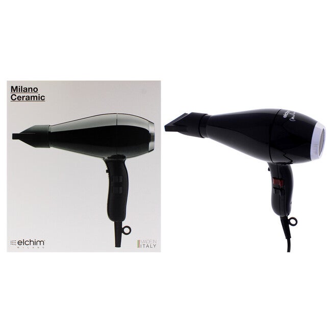 Milano Ceramic Hair Dryer - Black-Silver by Elchim for Unisex - 1 Pc Hair Dryer, See Description, hi-res image number 0