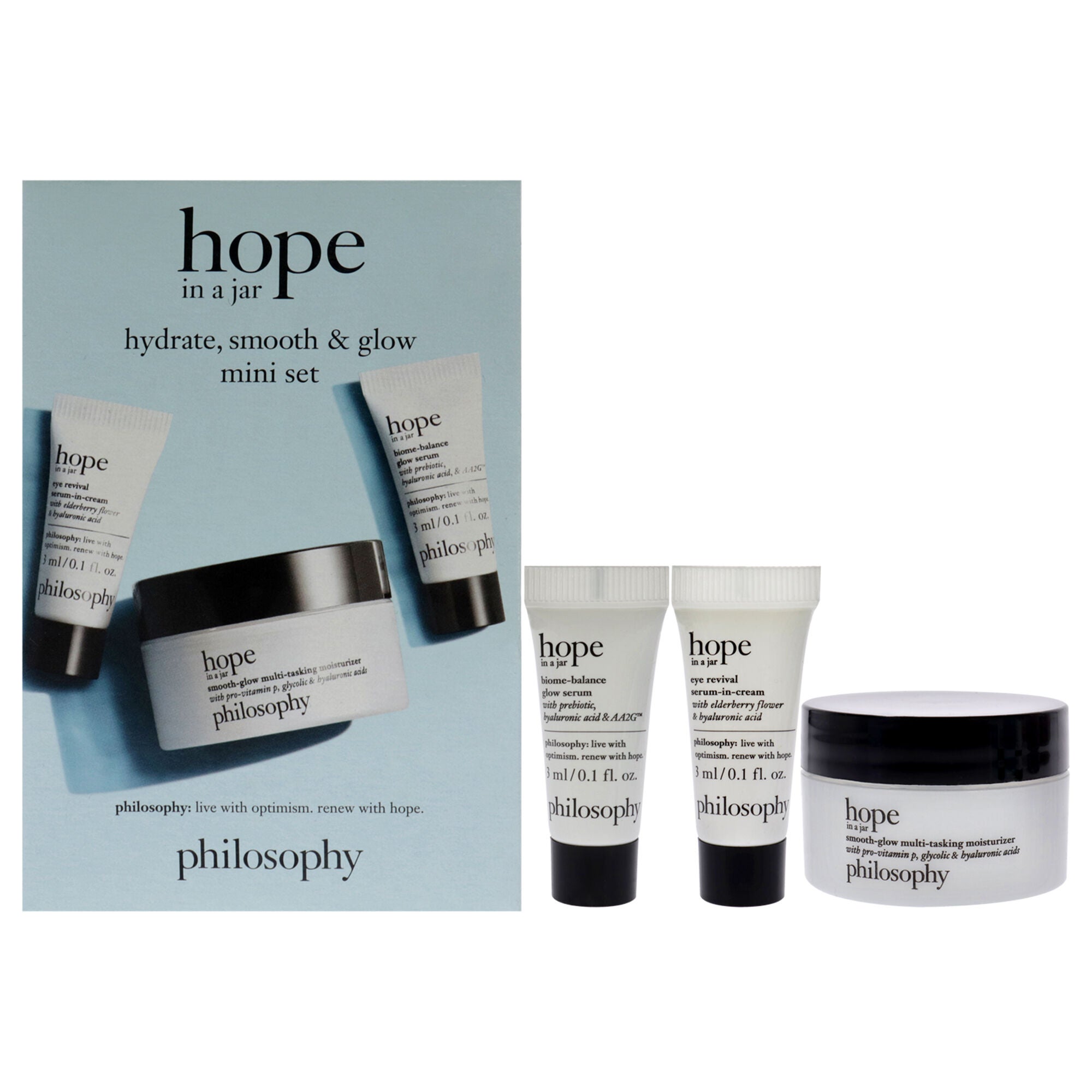 Hope In A Jar Hydrate Smooth and Glow Mini Set by Philosophy for Unisex - 3 Pc Gift Set, , alternate image number 5