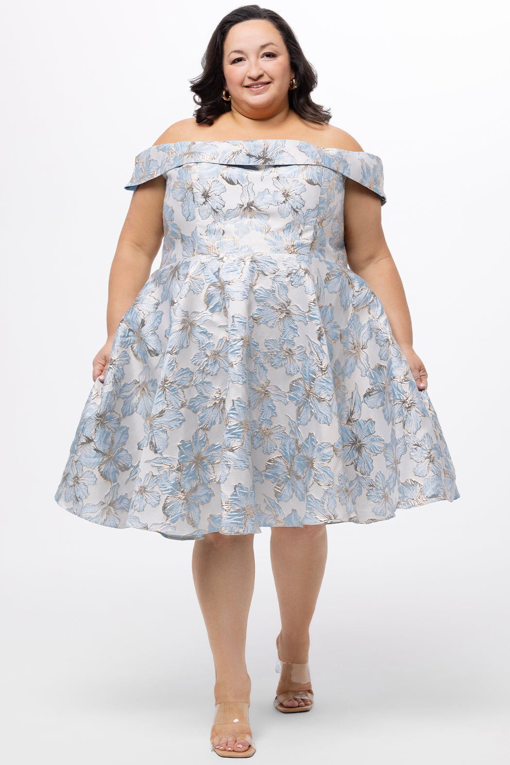 READY TO BLOOM PARTY DRESS, Light Blue Floral / Light Blue, alternate image number 3