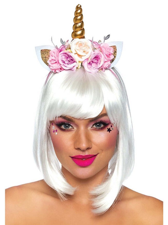 Fairy Floral Unicorn Headband, Pink, hi-res image number null
