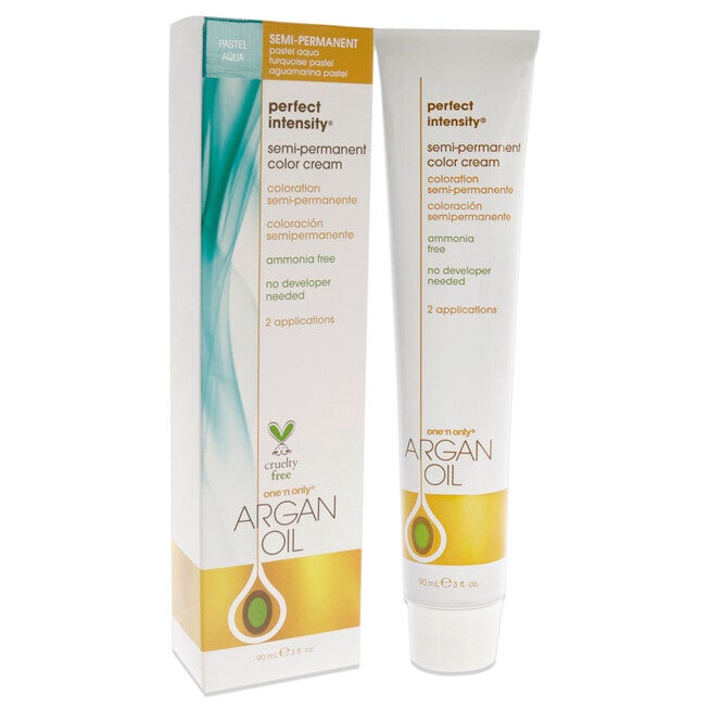 Argan Oil Perfect Intensity Semi-Permanent Color Cream - Pastel Aqua by One n Only for Unisex - 3 oz Hair Color, See Description, alternate image number 2