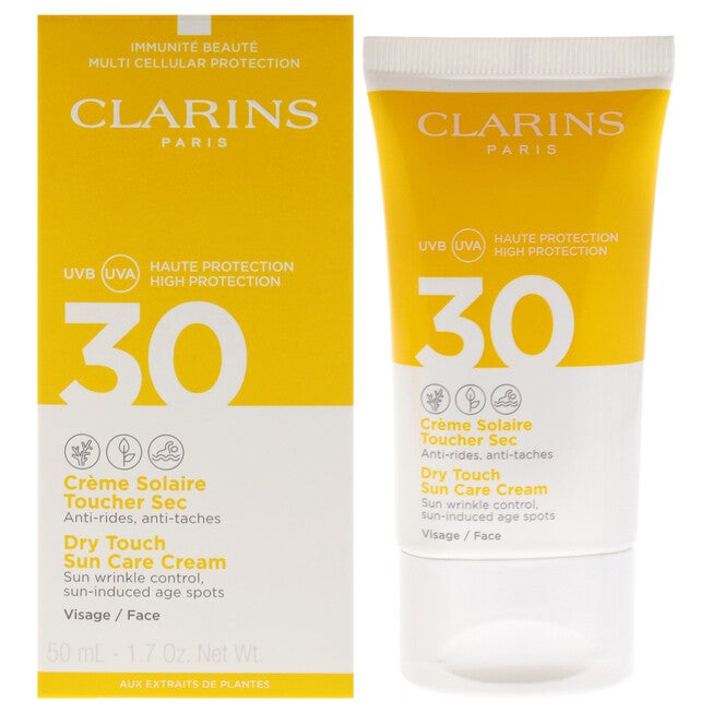 Dry Touch Sun Care Cream SPF 30 by Clarins for Unisex - 1.7 oz Sunscreen, See Description, hi-res image number 0