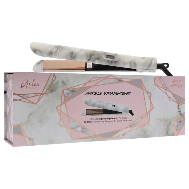 Digital Hair Straightener - Grey Marble by Aria Beauty for Women - 1 Inch Flat Iron, NA, alternate image number null