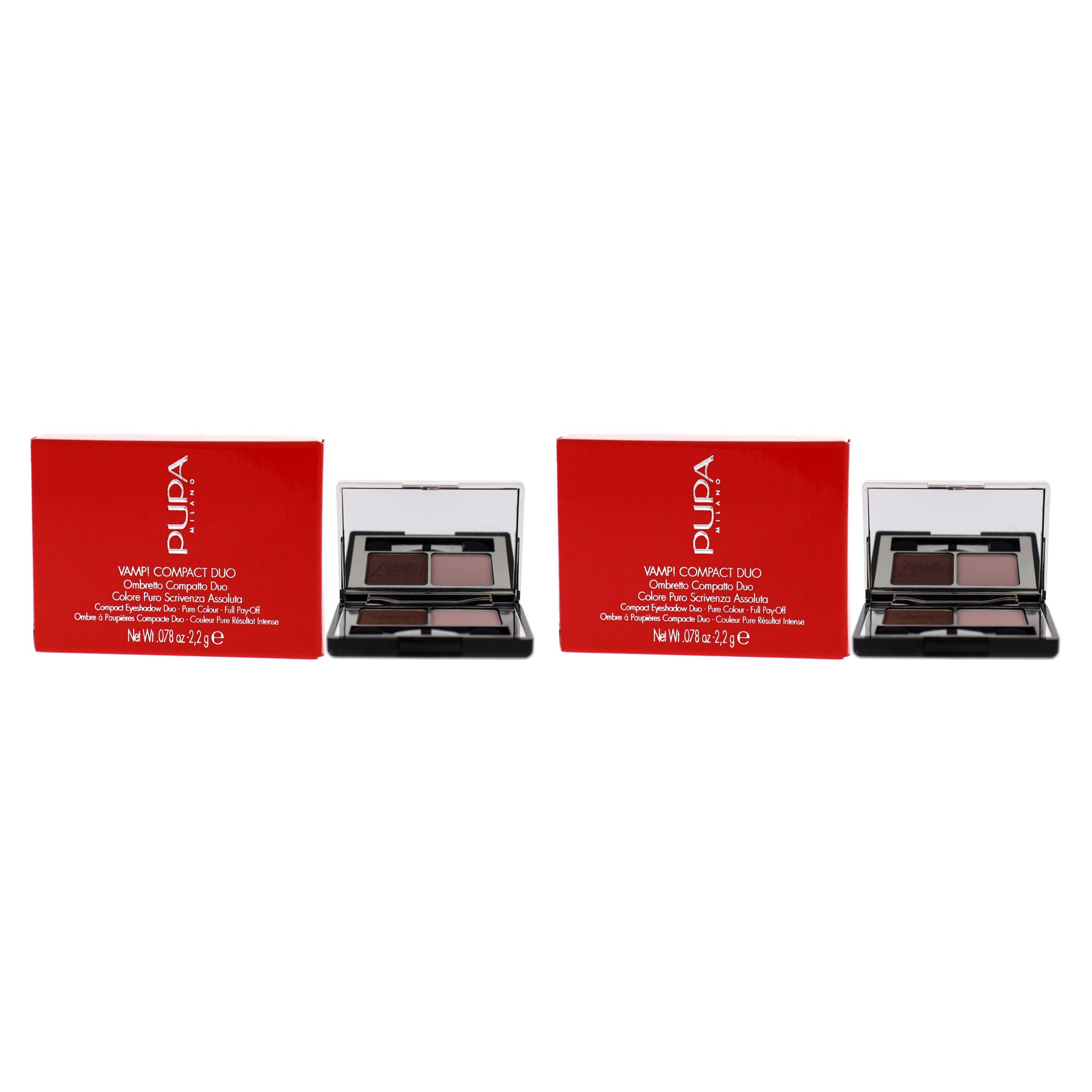 Vamp! Compact Duo Eyeshadow - 003 Soft Mauve by Pupa Milano for Women - 0.078 oz Eye Shadow - Pack of 2, See Description, hi-res image number 0