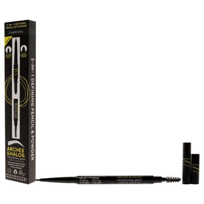 2-in-1 Defining Eyebrow Pencil and Powder - Charcoal by Arches and Halos for Women - 0.017 oz Makeup, See Description, alternate image number 3