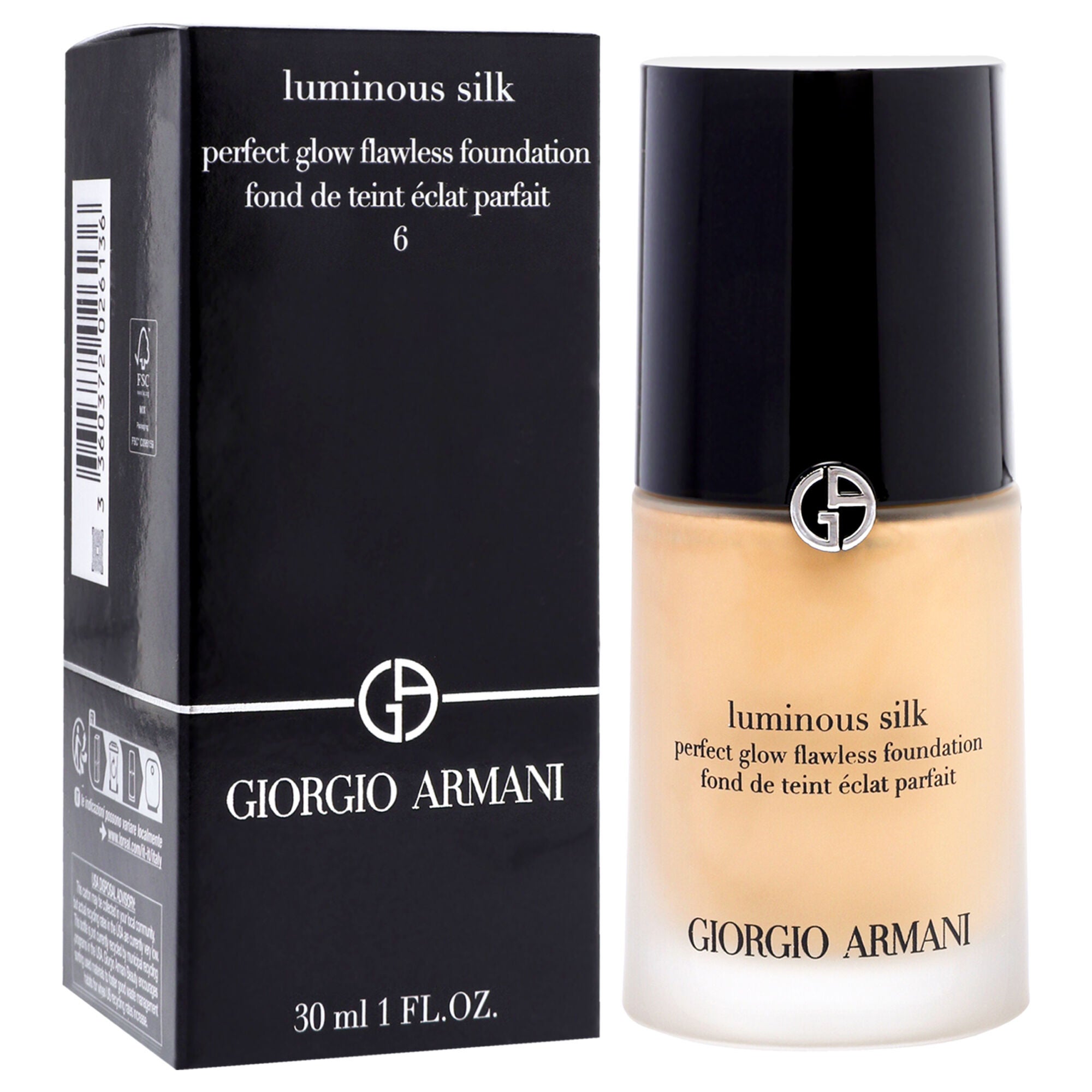 Luminous Silk Foundation - # 6 Medium/Warm by Giorgio Armani for Women - 1 oz Foundation, See Description, alternate image number 1